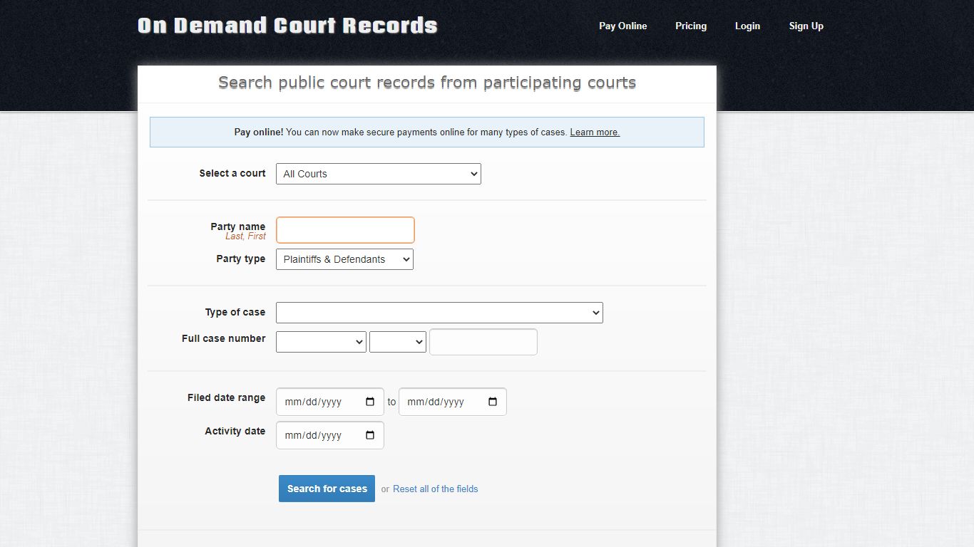 On Demand Court Records